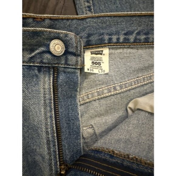 Vintage Worn Levi’s 505 Jeans 36x30 '99 Red Tab Y2K Straight Fit Fade Distressed - Picture 5 of 9